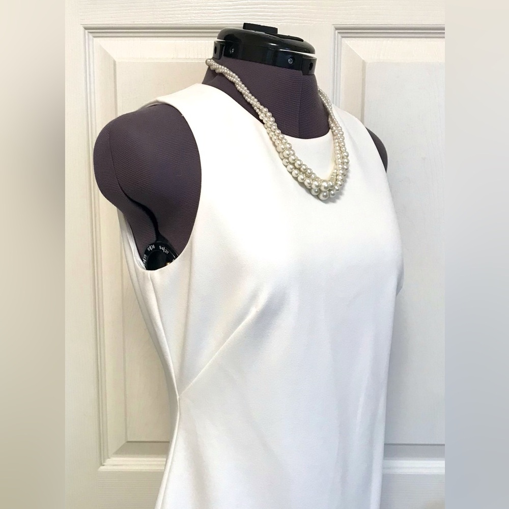 NWT Harper Rose Sequin Hem Embellished Sheath Dress White - Picture 6 of 16